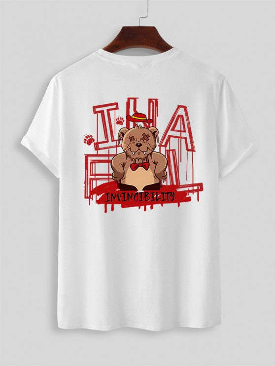Cartoon Bear Printed T Shirt And Shorts - Grafton Collection