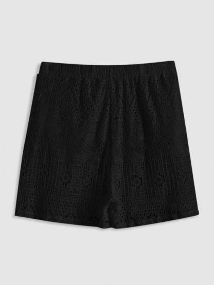 Netted Long Sleeves Shirt And Shorts - Grafton Collection