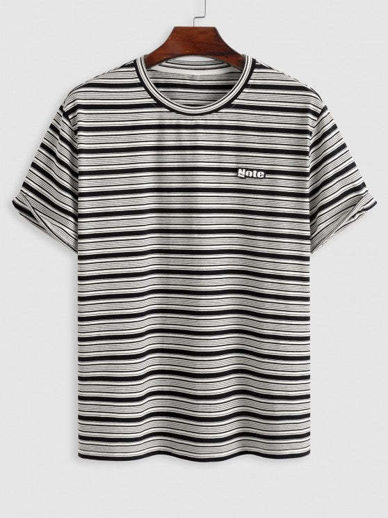 Casual Striped T Shirt And Drawstring Shorts - Grafton Collection