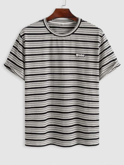 Casual Striped T Shirt And Drawstring Shorts - Grafton Collection