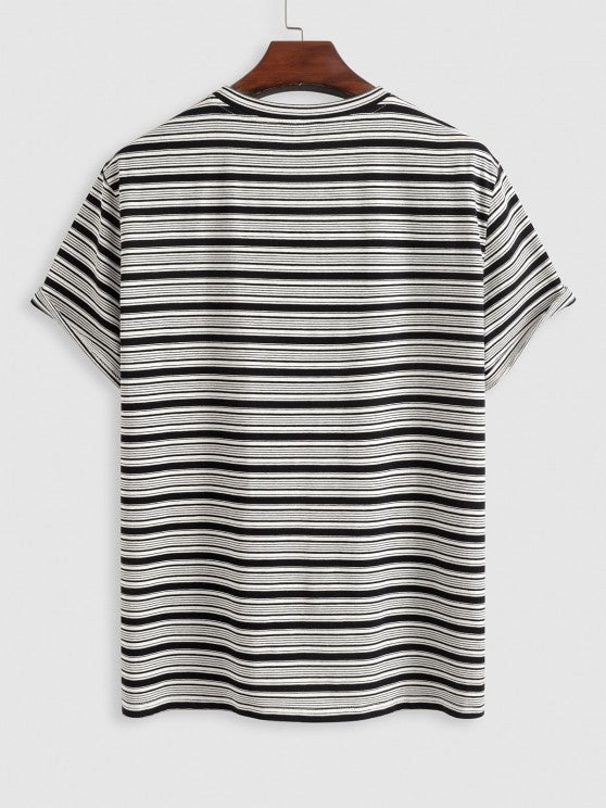 Casual Striped T Shirt And Drawstring Shorts - Grafton Collection