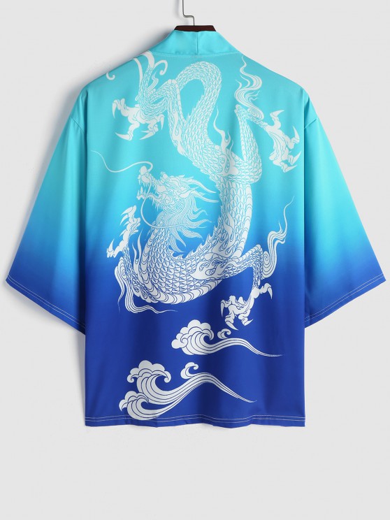 Dragon Printed Front Kimono And Shorts - Grafton Collection