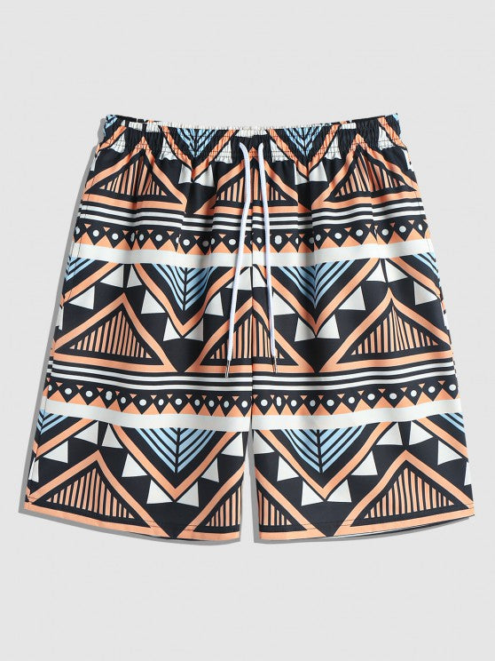 Geometric Pattern T Shirt And Shorts - Grafton Collection