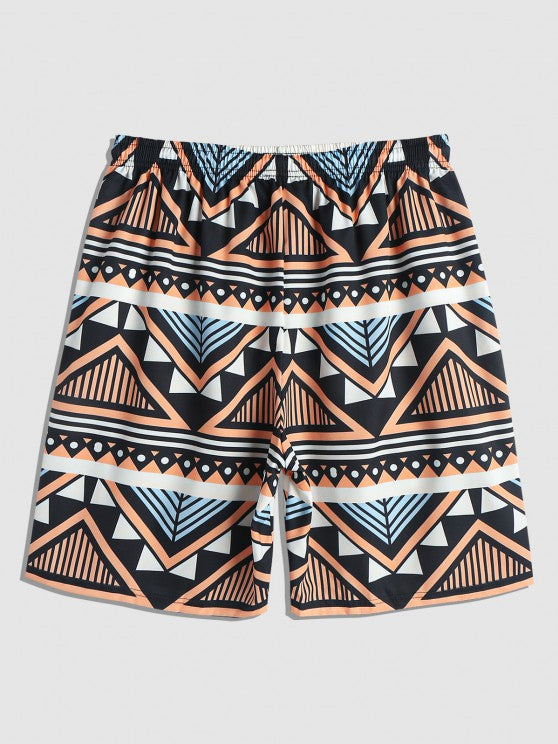Geometric Pattern T Shirt And Shorts - Grafton Collection