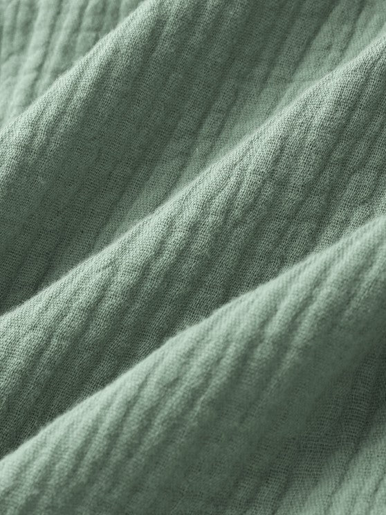 Textured Wrinkle Shirt And Drawstring Shorts Set - Grafton Collection