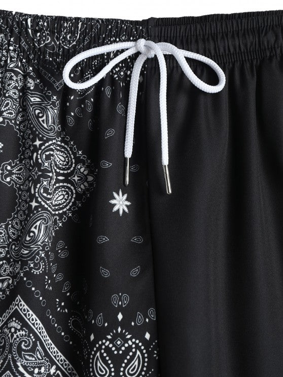 Japanese Printed Round Neck T-Shirt And Shorts - Grafton Collection