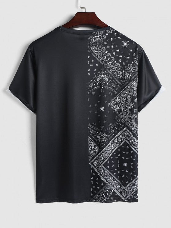 Japanese Printed Round Neck T-Shirt And Shorts - Grafton Collection