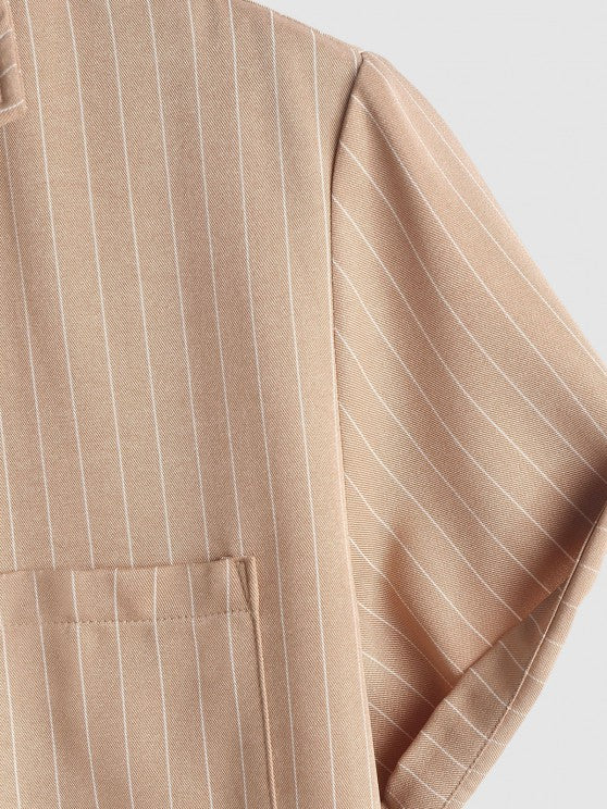 Casual Stripe Pocket Design Shirt And Pant - Grafton Collection