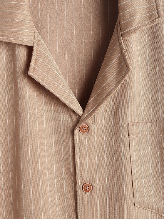 Casual Stripe Pocket Design Shirt And Pant - Grafton Collection