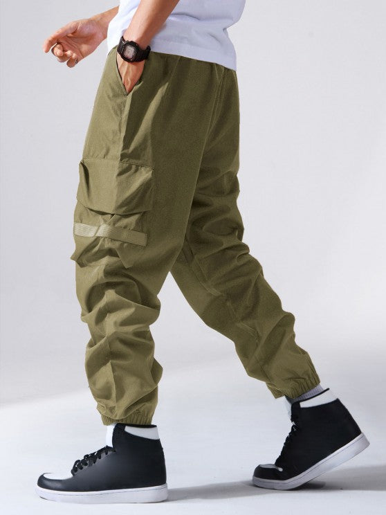 Floral Pattern Shirt And Elastic Cargo Pants - Grafton Collection