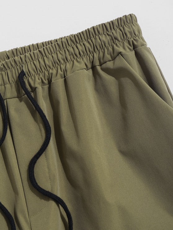 Floral Pattern Shirt And Elastic Cargo Pants - Grafton Collection