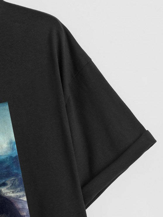 Mona Lisa Printed T Shirt And Shorts - Grafton Collection