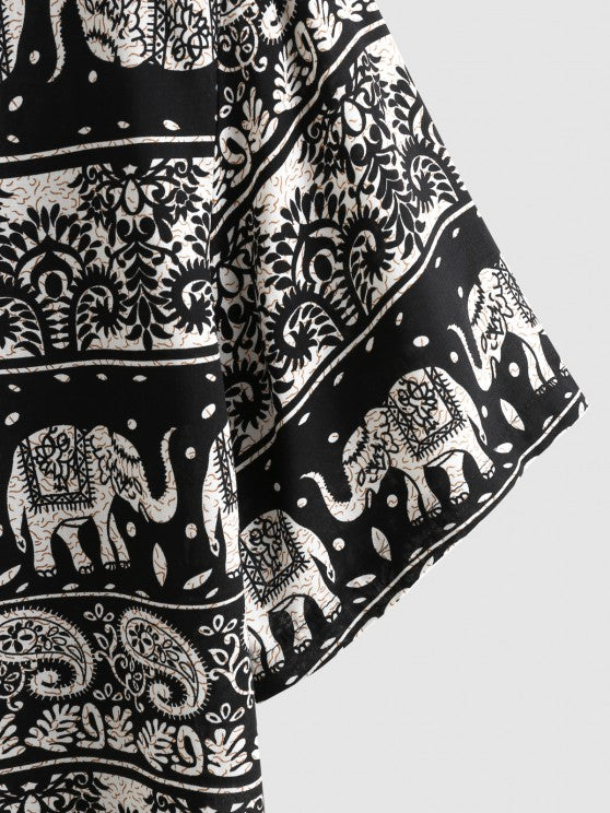 Elephant Paisley Pattern Shirt And Casual Short - Grafton Collection