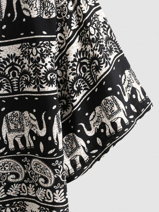Elephant Paisley Pattern Shirt And Casual Short - Grafton Collection