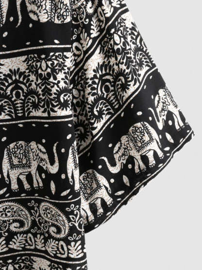 Elephant Paisley Pattern Shirt And Casual Short - Grafton Collection