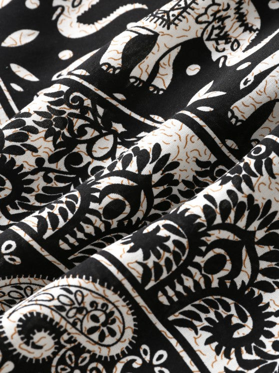 Elephant Paisley Pattern Shirt And Casual Short - Grafton Collection