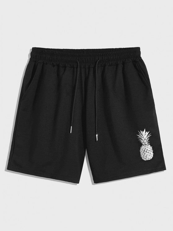 Pineapple Print T Shirt And Drawstring Shorts Set - Grafton Collection