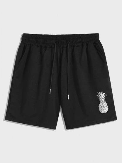 Pineapple Print T Shirt And Drawstring Shorts Set - Grafton Collection