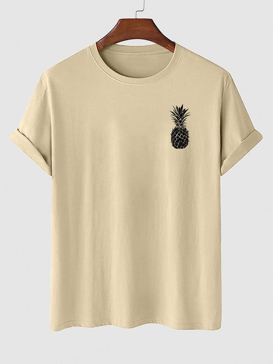 Pineapple Print T Shirt And Drawstring Shorts Set - Grafton Collection