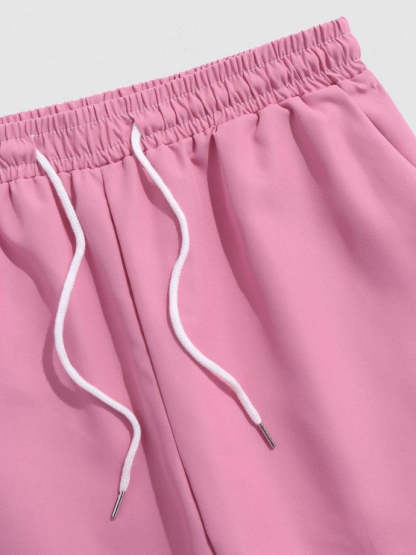 Cartoon Graphic Shirt And Striped Shorts Set - Grafton Collection