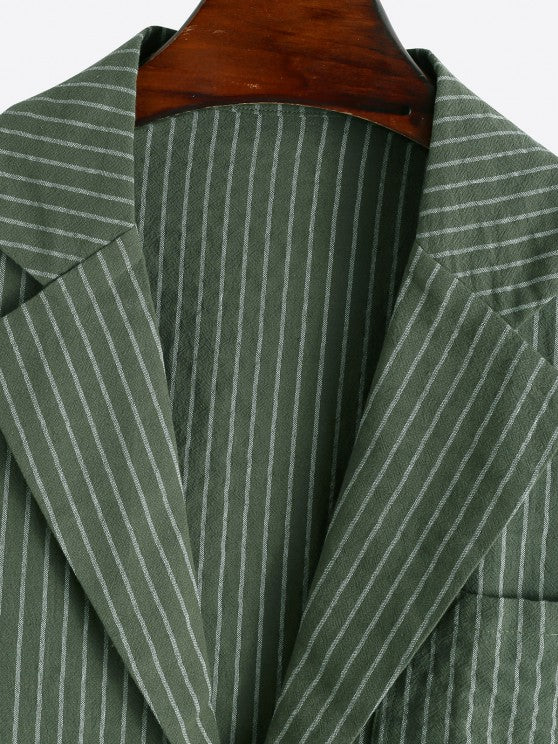 Collar Striped Pattern Shirt And Casual Pants - Grafton Collection