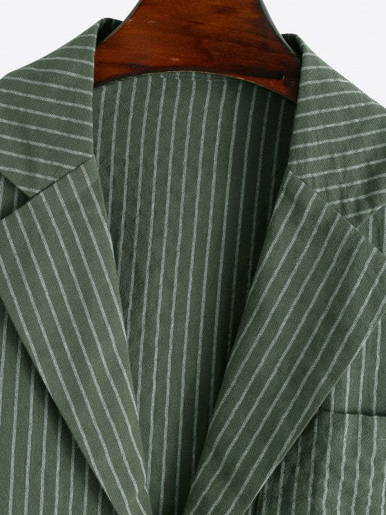 Collar Striped Pattern Shirt And Casual Pants - Grafton Collection