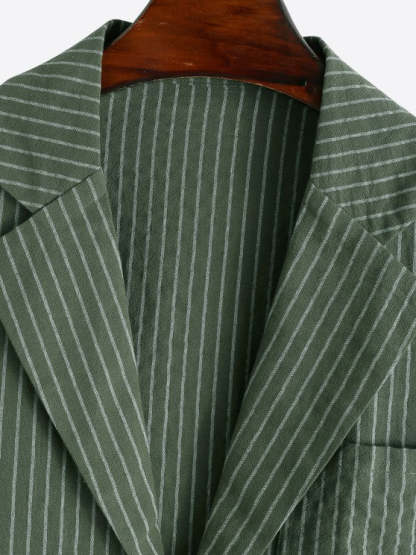 Collar Striped Pattern Shirt And Casual Pants - Grafton Collection
