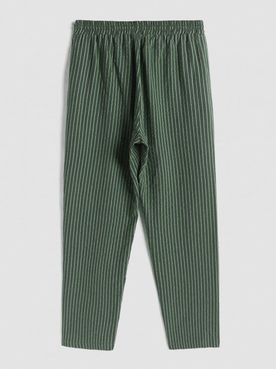 Collar Striped Pattern Shirt And Casual Pants - Grafton Collection