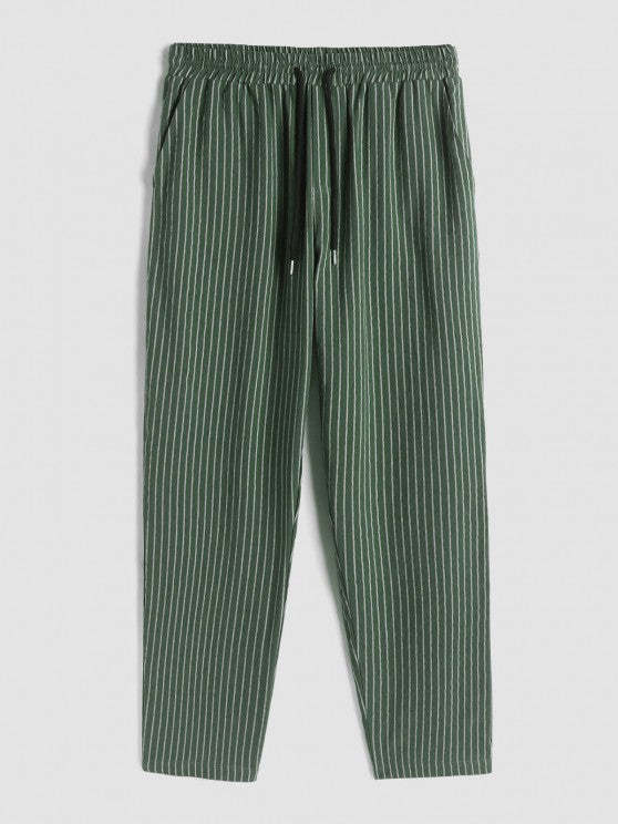 Collar Striped Pattern Shirt And Casual Pants - Grafton Collection