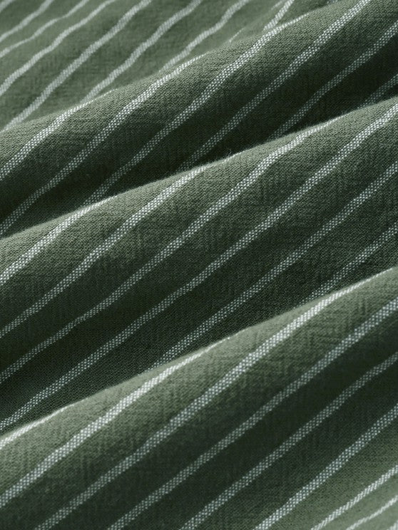 Collar Striped Pattern Shirt And Casual Pants - Grafton Collection