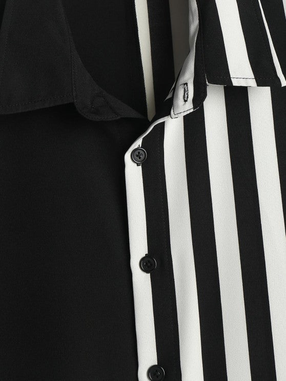 Striped Pattern Shirt And Shorts Set - Grafton Collection