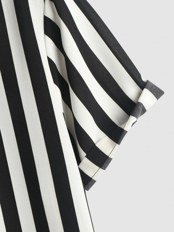 Striped Pattern Shirt And Shorts Set - Grafton Collection