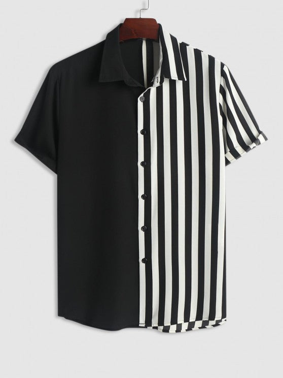 Striped Pattern Shirt And Shorts Set - Grafton Collection