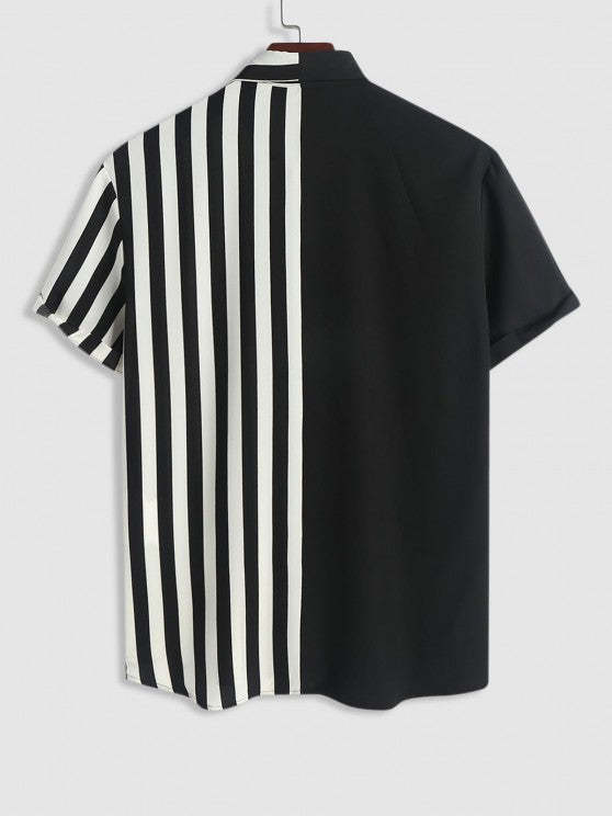 Striped Pattern Shirt And Shorts Set - Grafton Collection