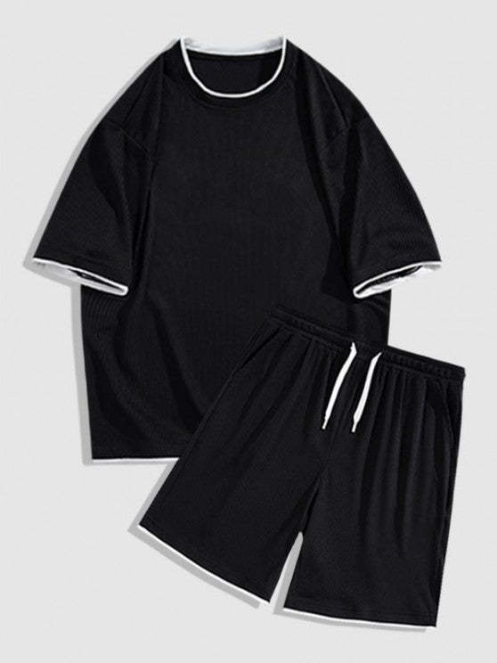 Silk Textured T Shirt And Shorts - Grafton Collection