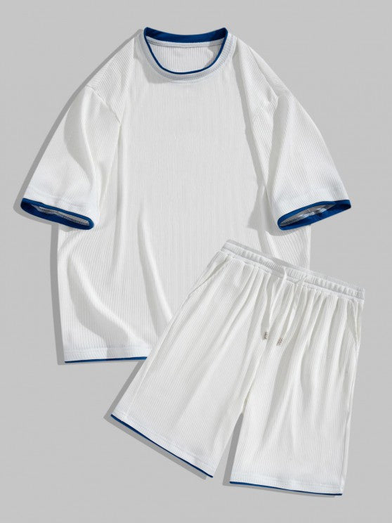 Silk Textured T Shirt And Shorts - Grafton Collection