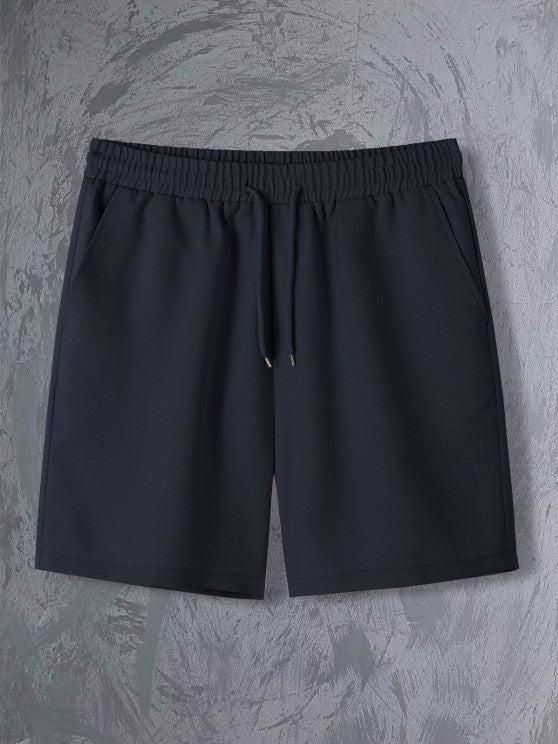 Solid Color Shirt And Casual Shorts Set - Grafton Collection