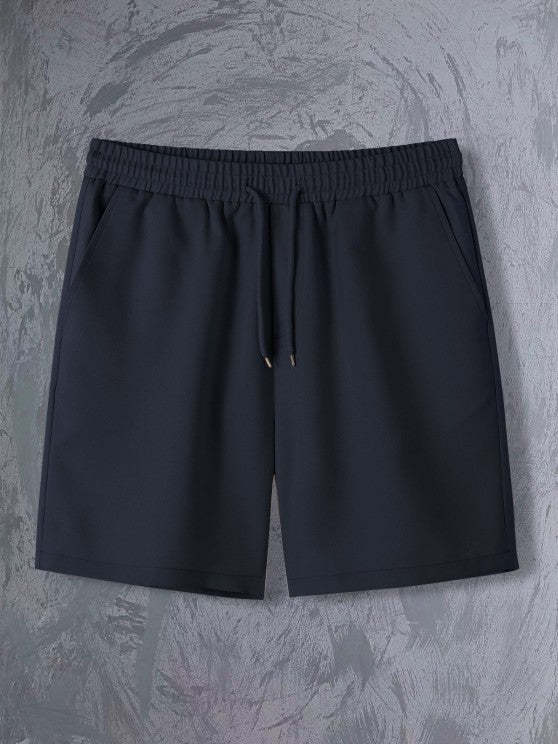 Solid Color Shirt And Casual Shorts Set - Grafton Collection