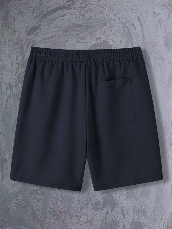 Solid Color Shirt And Casual Shorts Set - Grafton Collection