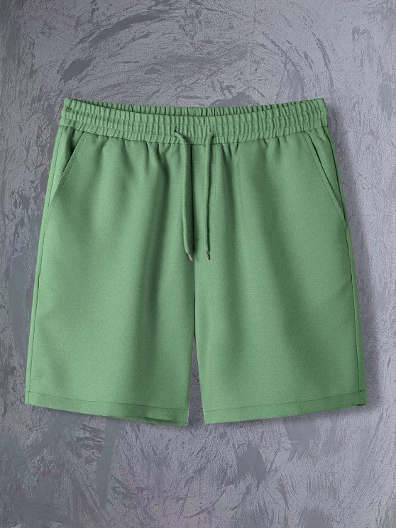 Solid Color Shirt And Casual Shorts Set - Grafton Collection