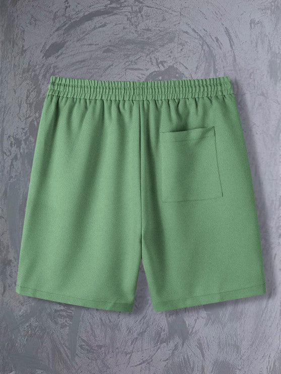 Solid Color Shirt And Casual Shorts Set - Grafton Collection