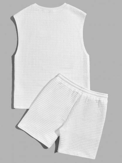 Textured Tank Top And Shorts Sports Set - Grafton Collection