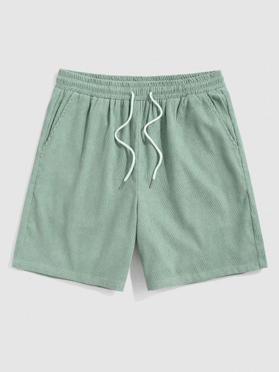 Drawstring Casual Basic Shirt And Shorts Set - Grafton Collection