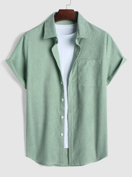 Drawstring Casual Basic Shirt And Shorts Set - Grafton Collection