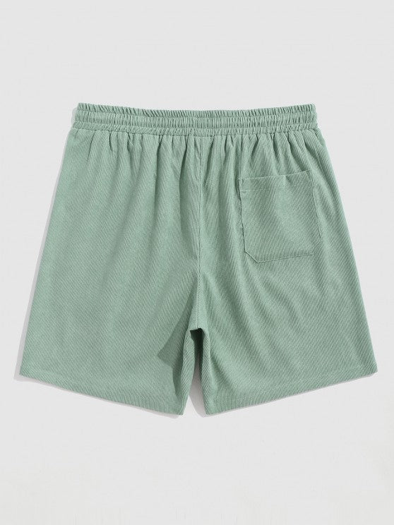 Drawstring Casual Basic Shirt And Shorts Set - Grafton Collection