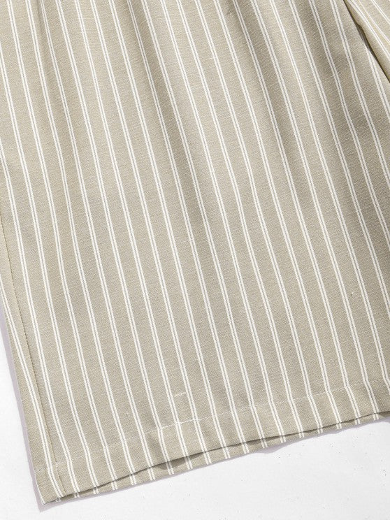 Casual Striped Shirt And Shorts Set - Grafton Collection