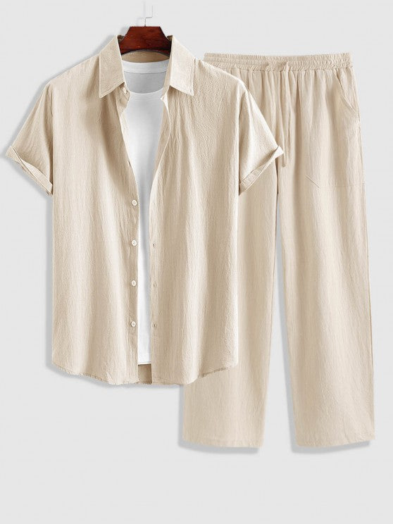 Casual Short Sleeves Shirt And Pant - Grafton Collection