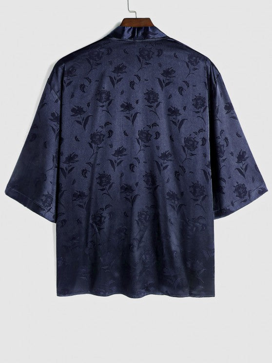 Front Kimono Shirt And Casual Shorts - Grafton Collection