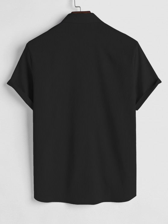 Drawstring Casual Basic Shirt And Shorts Set - Grafton Collection