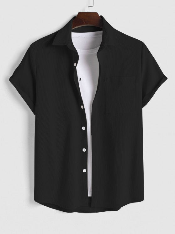 Drawstring Casual Basic Shirt And Shorts Set - Grafton Collection